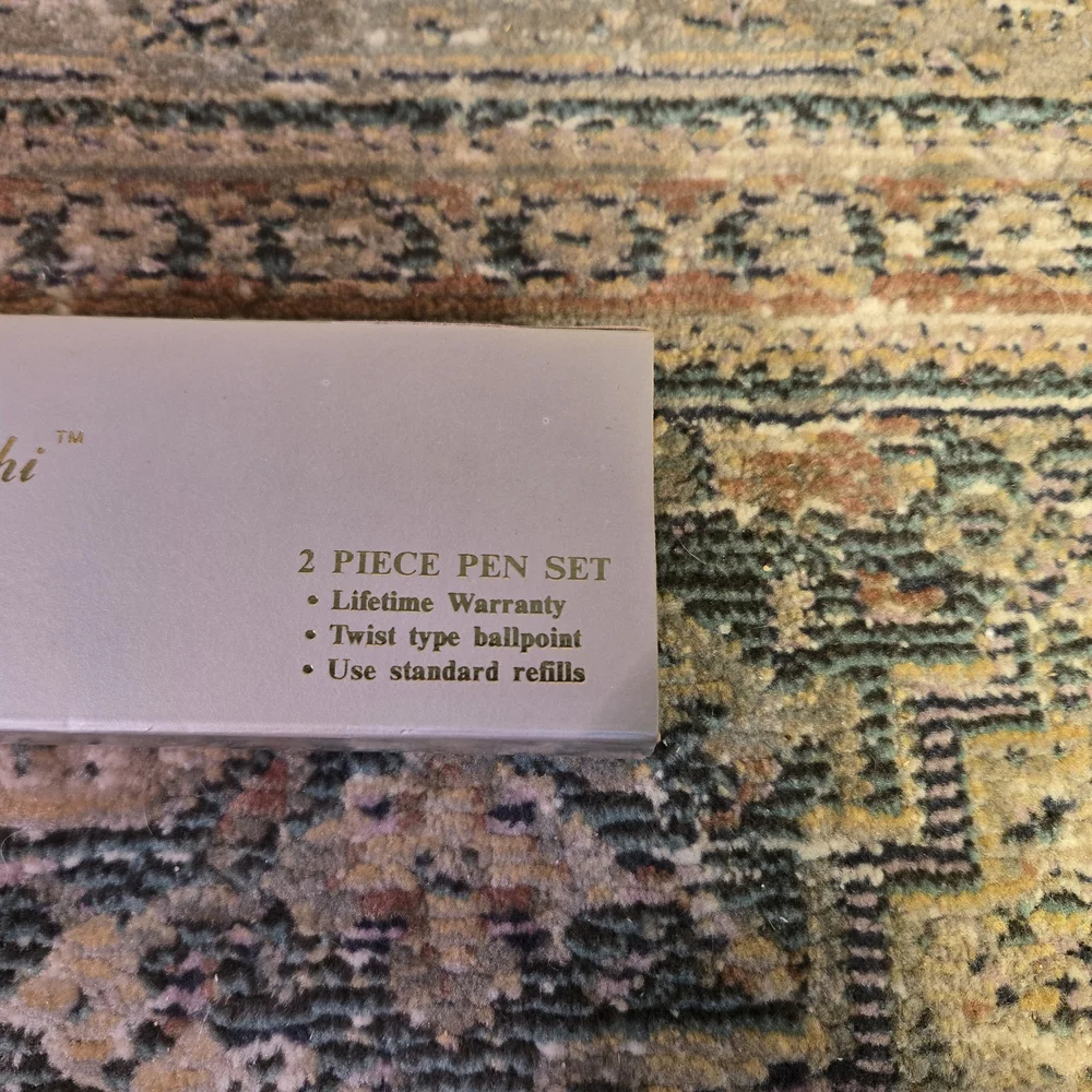 Vtg  L'DAVINCHI 2pc Ballpoint Pen Set in Original Box One Pen Left
